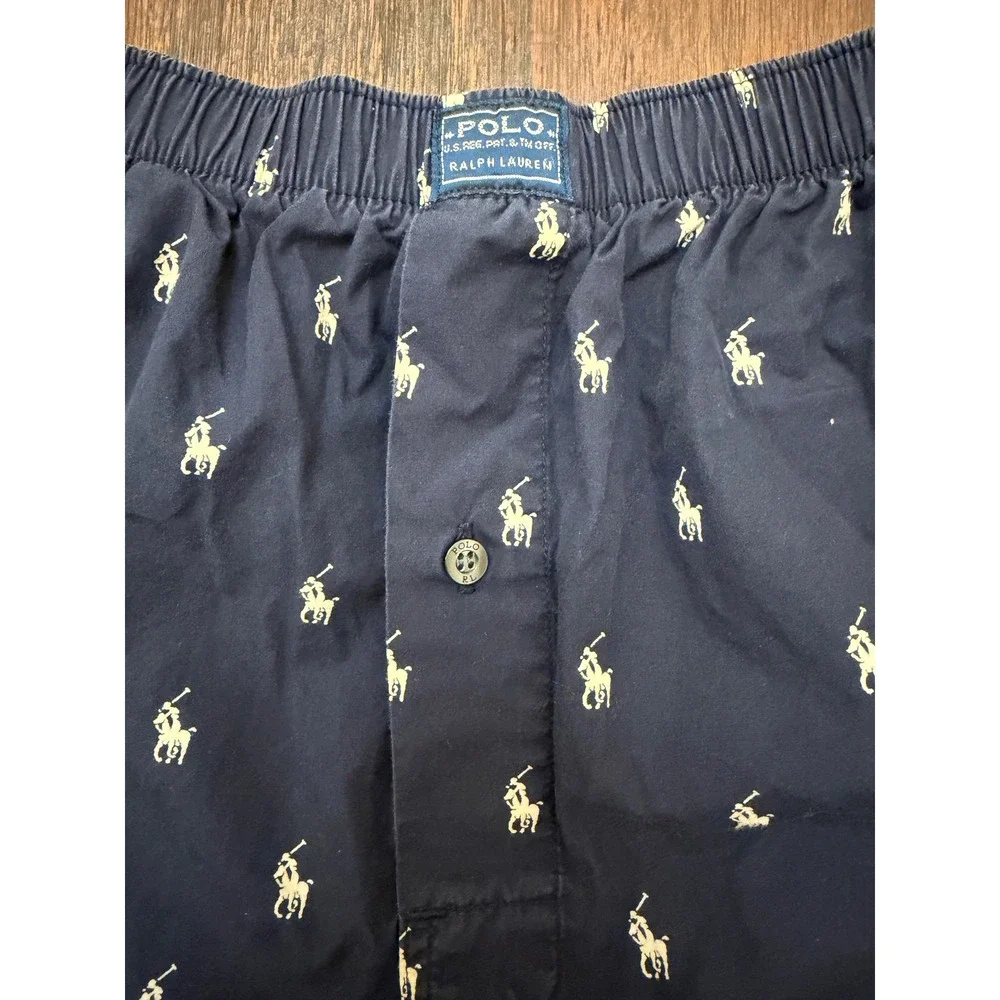 Polo Ralph Lauren Mens XL Navy Blue Cotton Pony Pajama Sleep Pants Loungewear